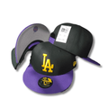 Men's LA New Era Black/Purple Crossover 59FIFTY - Snapback Cap