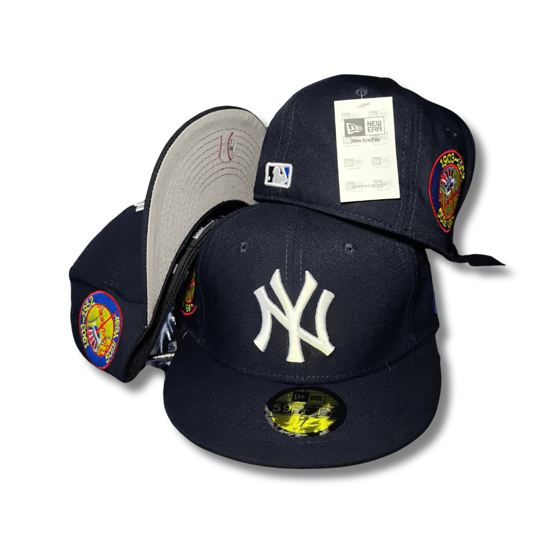 New York Yankees Navy with White Logo and Special Side Patch - Fitted Cap