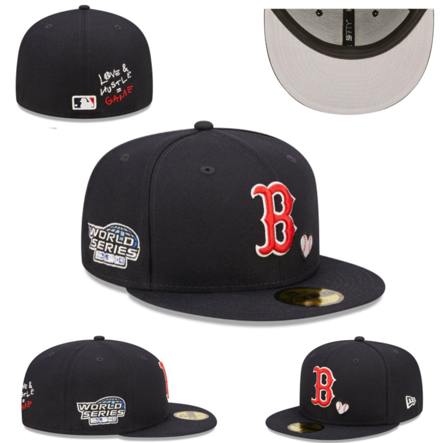 Boston Red Sox Love & Hustle World Series 59FIFTY Fitted Hat – Black with Heart Embroidery